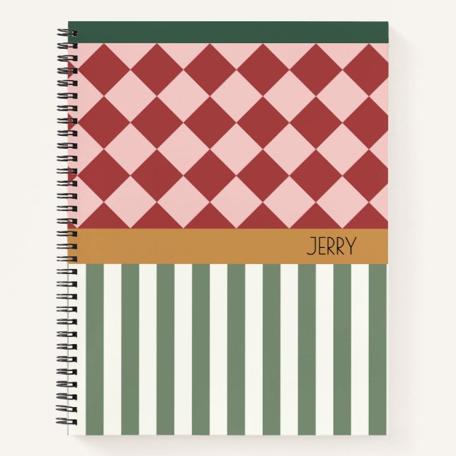 Cahier personnalisé à motifs avec nom (Devant)