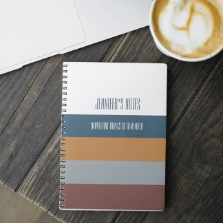 Cahier personnalisé à rayures avec nom personnalis