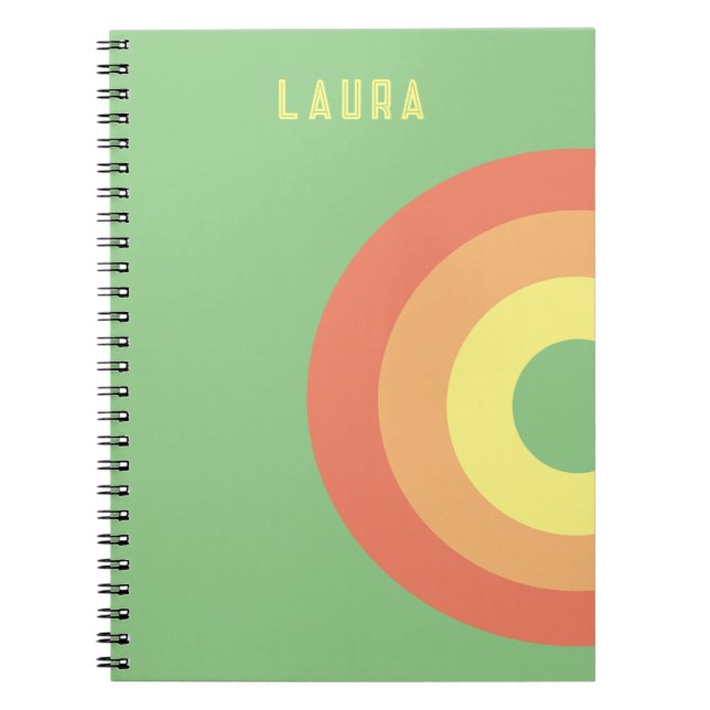 Cahier personnalisé à spirale cible arc-en-ciel ro (Devant)