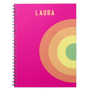 Cahier personnalisé à spirale cible arc-en-ciel ro