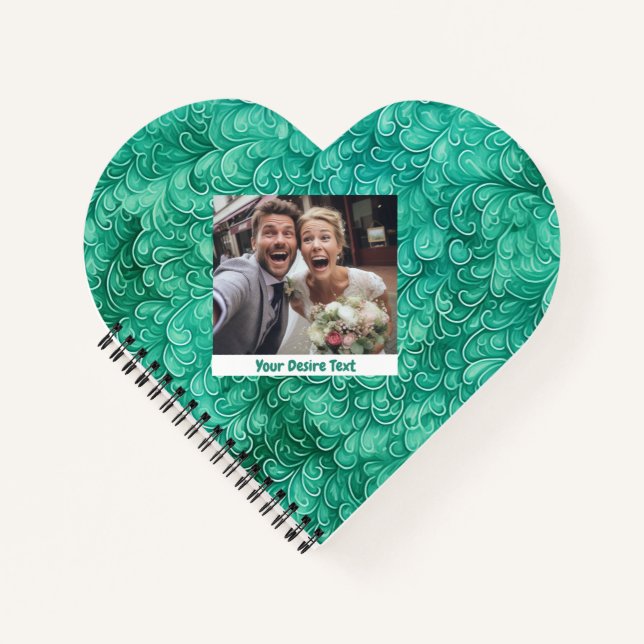 Cahier personnalisé à spirale floral vert mignon (Devant)