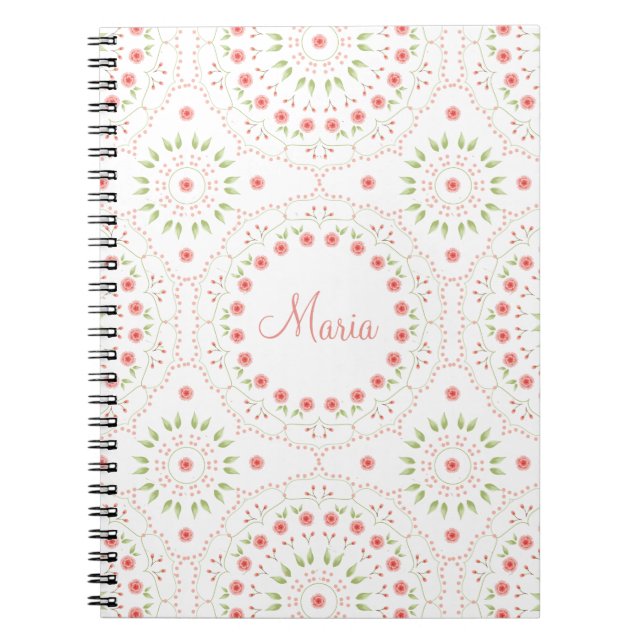 Cahier personnalisé à spirale Mandala Fleur de Pêc (Devant)