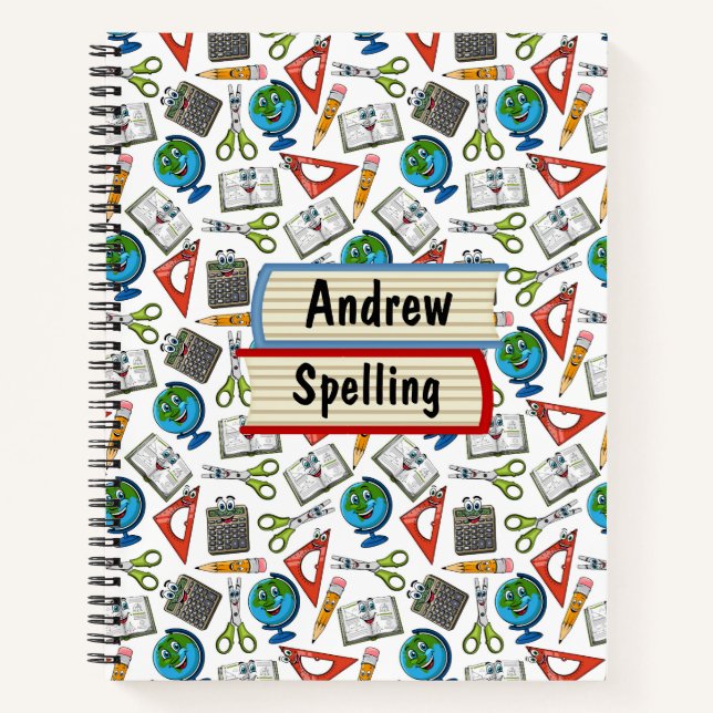 Cahier personnalisé à spirale pour l'école (Devant)