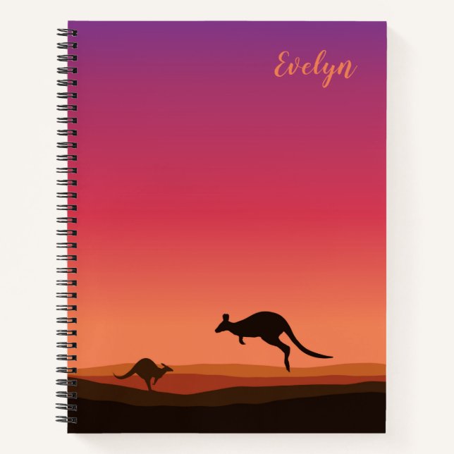 Cahier personnalisé à thème kangourou (Devant)