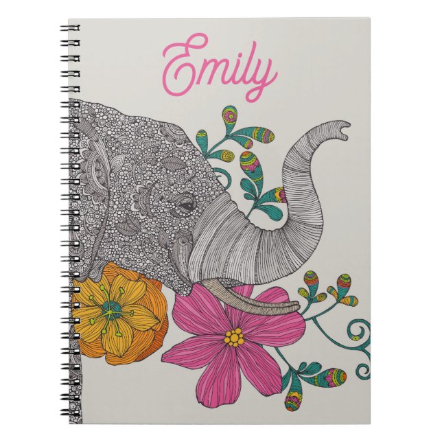 Cahier personnalisé au nom de l'éléphant (Devant)