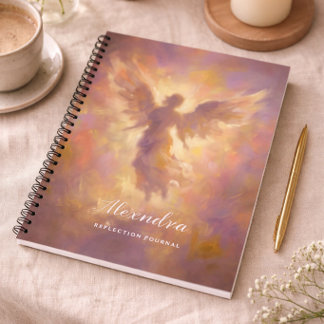 Cahier personnalisé avec couverture d'ange élégant