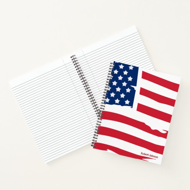 Cahier personnalisé avec drapeau américain  (Intérieur)