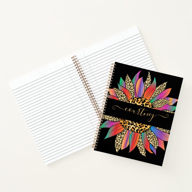 Cahier personnalisé avec impression arc-en-ciel et (Intérieur)