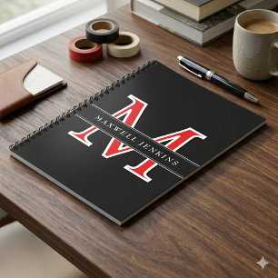 Cahier personnalisé avec monogramme et nom