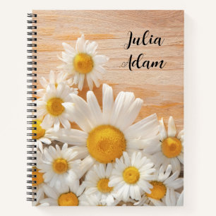 Cahier personnalisé avec nom Fleurs sauvages aquar