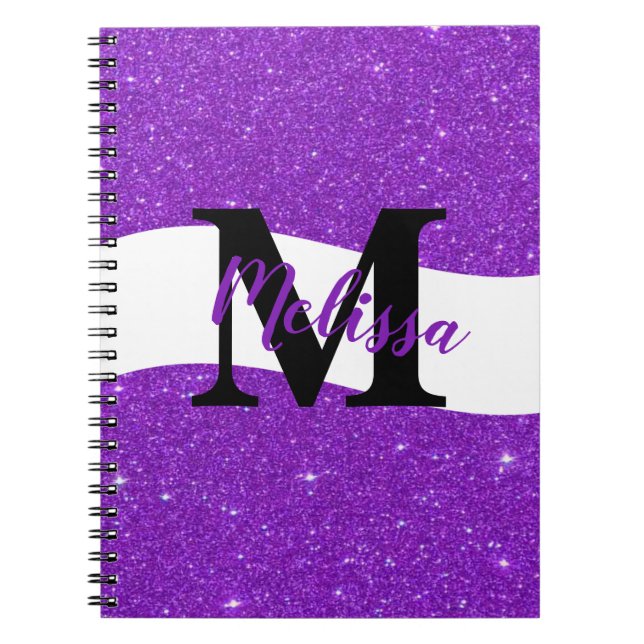 Cahier personnalisé avec paillettes (Devant)