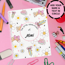 Cahier personnalisé avec un nom d'enfant Kawaii Mi