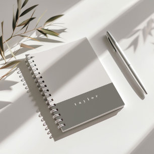 Cahier personnalisé bloc de couleur grise