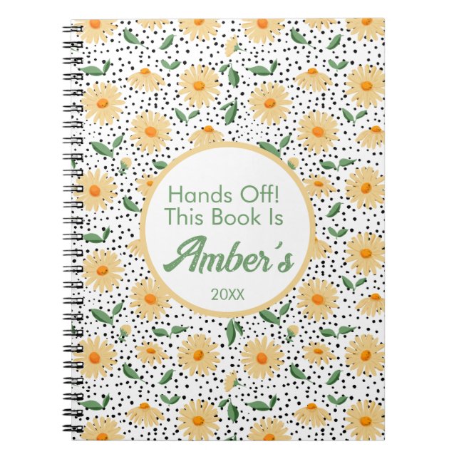 Cahier personnalisé – Conception Daisy (Devant)