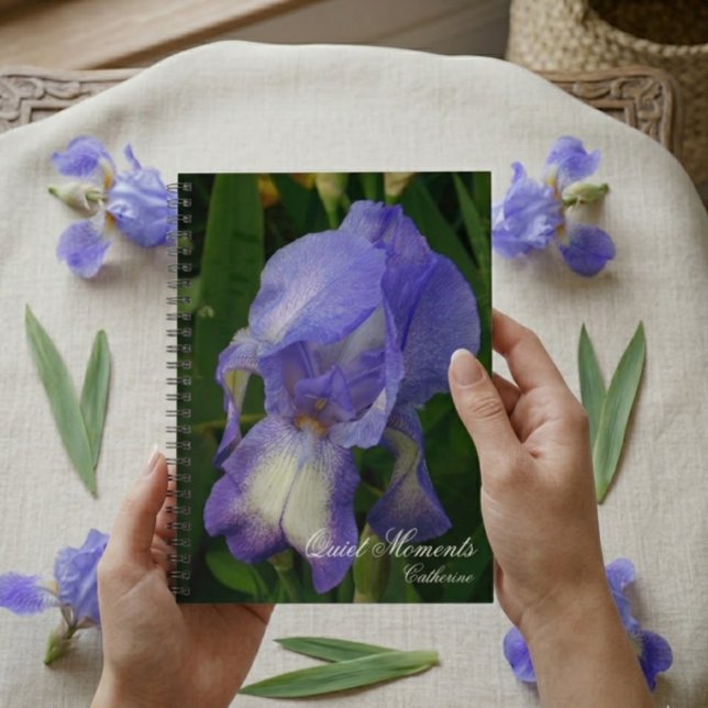 Cahier personnalisé de journal macro photo Iris bl (Créateur téléchargé)