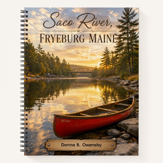 Cahier personnalisé de la rivière Saco Fryeburg Ma (Devant)