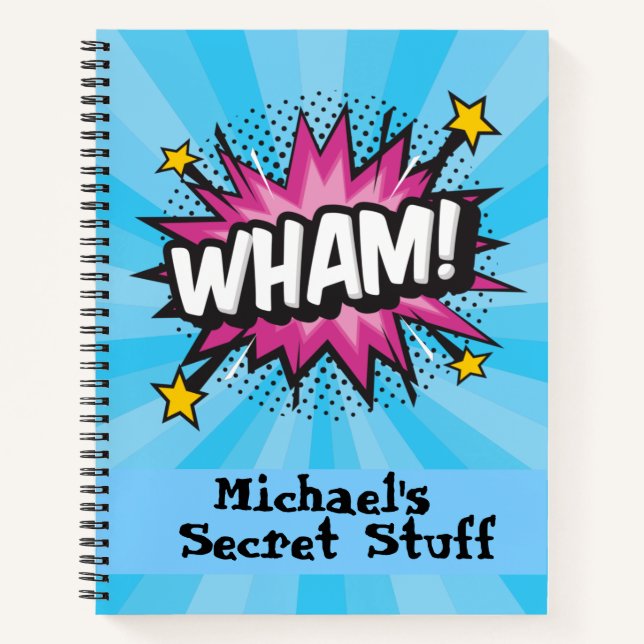 Cahier personnalisé de style bande dessinée pop ar (Devant)