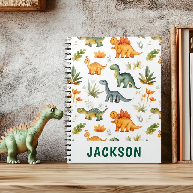 Cahier Personnalisé Dinosaure Mignon pour Enfants (Créateur téléchargé)