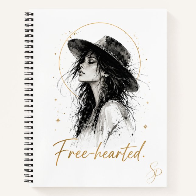 Cahier personnalisé édition spéciale Boho "Libre d (Devant)