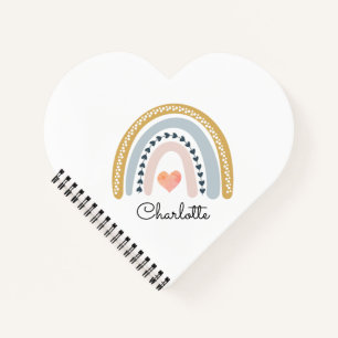 Cahier personnalisé enfant arc-en-ciel aquarelle