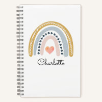 Cahier personnalisé enfant arc-en-ciel aquarelle b