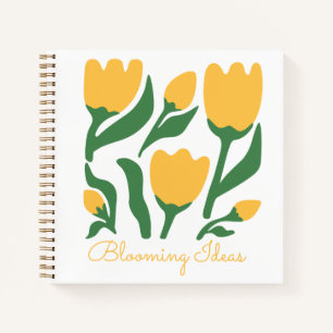 Cahier Personnalisé Esthétique Tulipes Jaunes