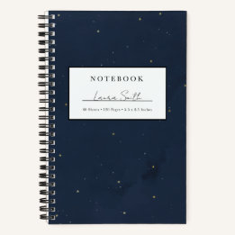 Cahier personnalisé Faux Or Ciel Nocturne Étoilé