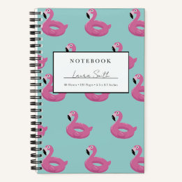 Cahier Personnalisé Flamingo Bleu Flottant Piscine