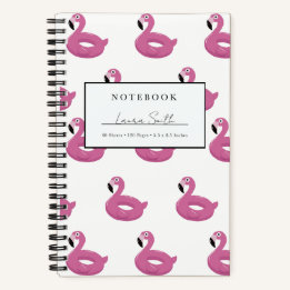 Cahier personnalisé Flamingo Rose Flottant Piscine