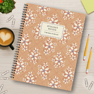 Cahier Personnalisé Fleurie Couleur Abricot Bohème