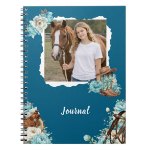 Cahier Personnalisé Floral Cheval Occidental