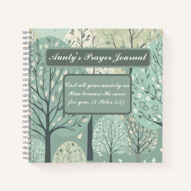 Cahier Personnalisé - Forêt Pastel Vert (Devant)