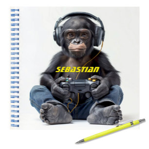Cahier Personnalisé Gamer Chimp pour Enfants