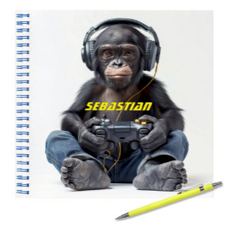 Cahier Personnalisé Gamer Chimp pour Enfants