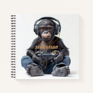 Cahier Personnalisé Gamer Chimp pour Enfants