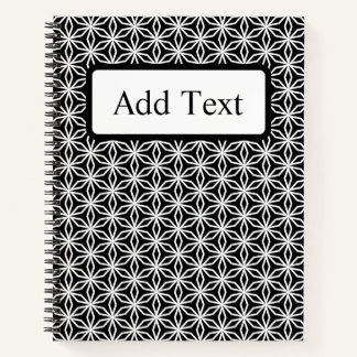 Cahier personnalisé géométrique noir et blanc insp