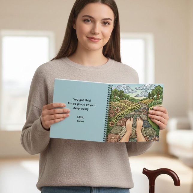 Cahier personnalisé Grateful For Every Step (Empower someone with a disability with this, "Grateful for every step" personalized notebook! )
