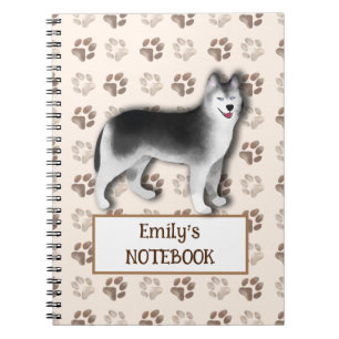 Cahier personnalisé Husky - Cadeau de chien mignon