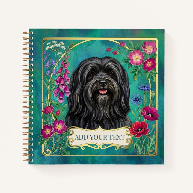 Cahier personnalisé Lhasa Apso noir (Devant)