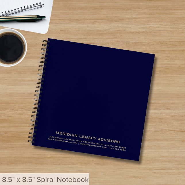 Cahier personnalisé marine et bleu design typograp (Créateur téléchargé)