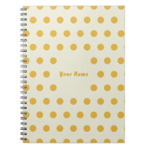 Cahier personnalisé motif points jaunes bonbons