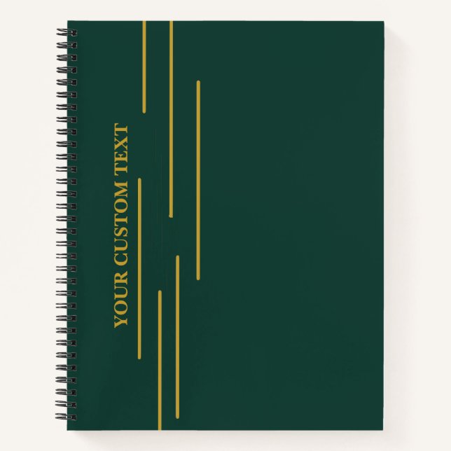 Cahier personnalisé or vert émeraude (Devant)