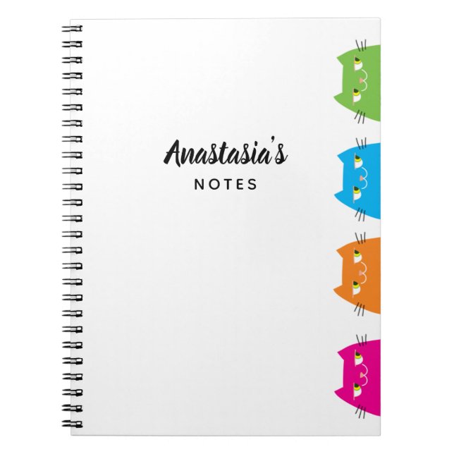Cahier Personnalisé pour Chat Nom Cadeau Mignon (Devant)