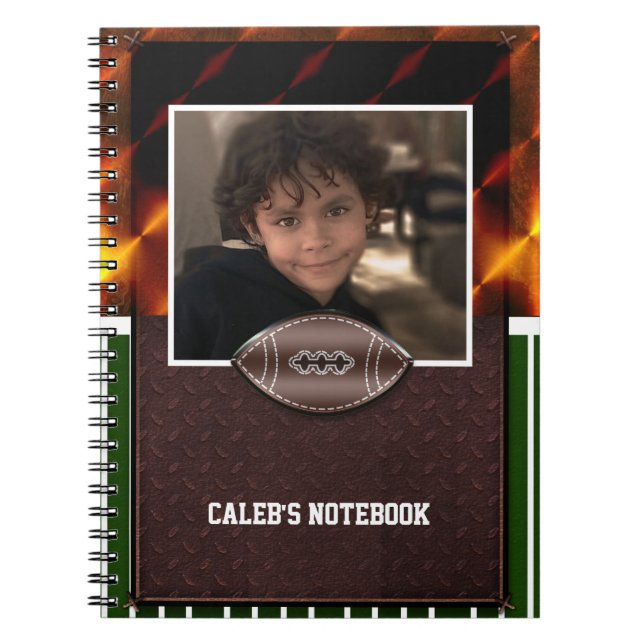 Cahier personnalisé pour garçons avec photo de foo (Devant)