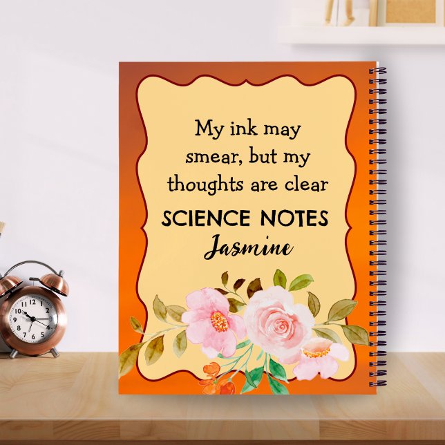 Cahier personnalisé pour gaucher – Joli style flor (Créateur téléchargé)