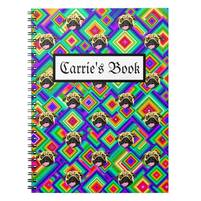 Cahier personnalisé pour Pug (Devant)