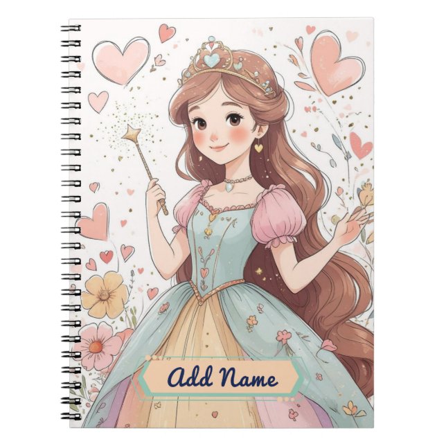 Cahier Personnalisé Princesse Pastel (Devant)