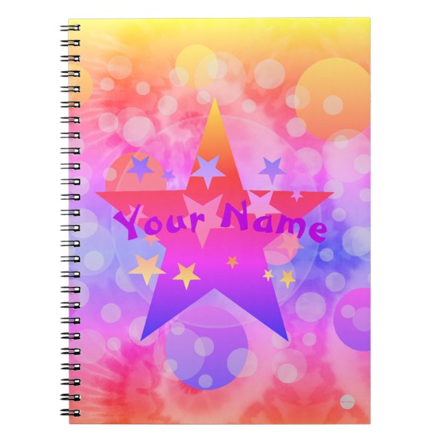 Cahier personnalisé psychédélique pour fille (Devant)