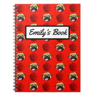 Cahier personnalisé Pugs et Roses