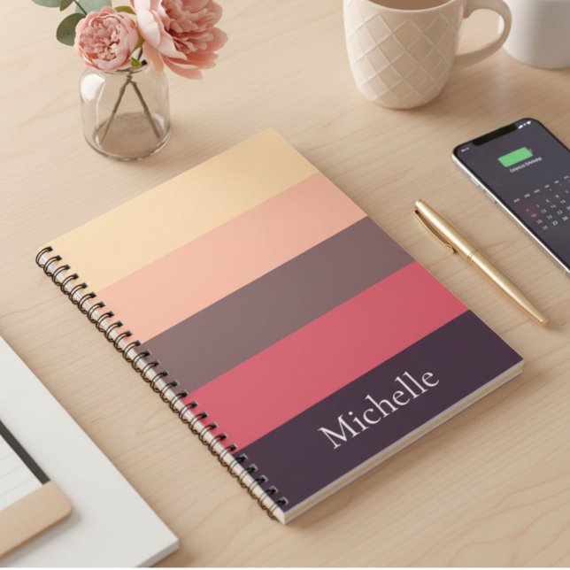 Cahier Personnalisé Rayé avec Blocs de Couleur Mar (Créateur téléchargé)
